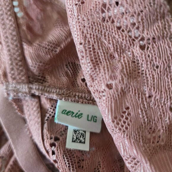 Aerie Show Off Lace Triangle Bralette Pink L - Picture 3 of 3